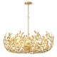 preview thumbnail 3 of 5, Broche 12 Light Antique Gold Chandelier