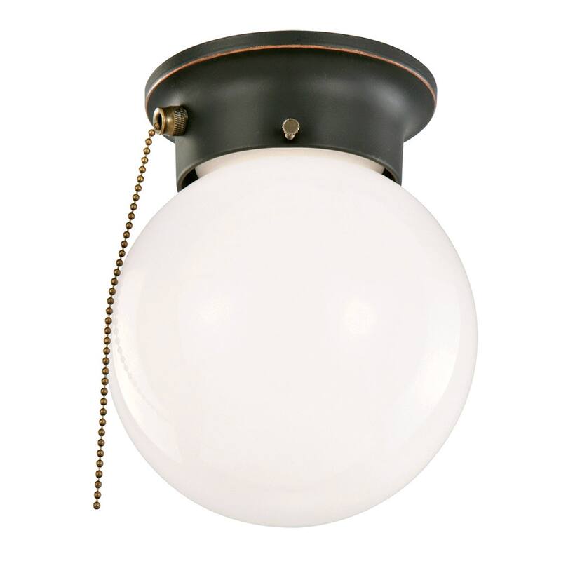 Traditional 1-Light Indoor Ceiling Flush Mount Dimmable Globe Light Opal Glass