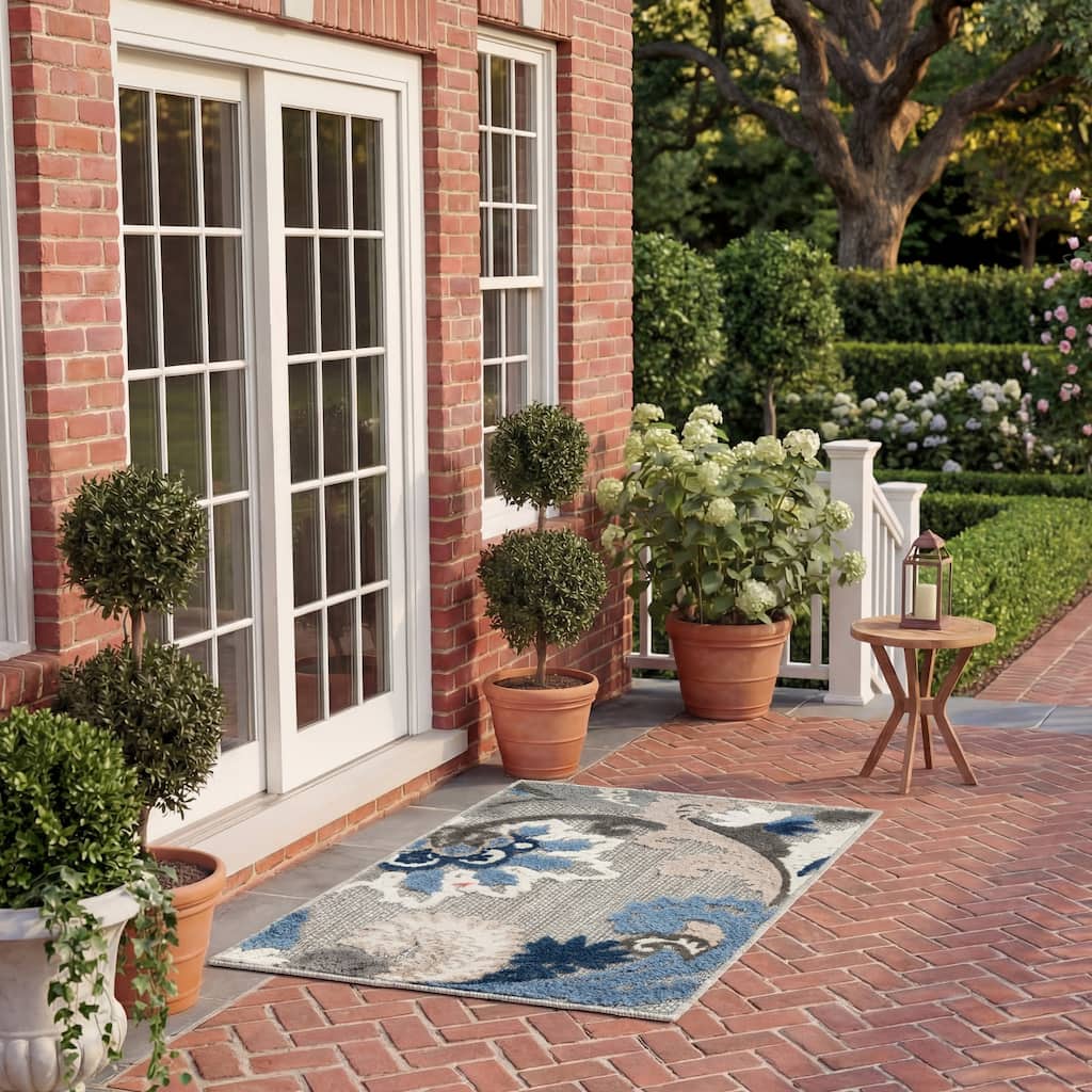 SAFAVIEH Cabana Micheline Indoor /Outdoor Waterproof Patio Floral Rug