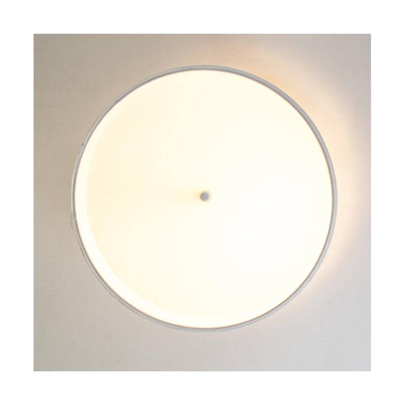 Moderne Flush Mount Conversion Kit 18"w White Linen Shallow Drum Lampshade