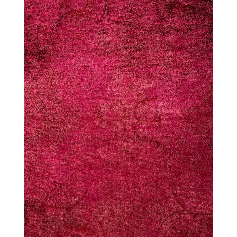 Overdyed, One-of-a-Kind Hand-Knotted Area Rug - Red - 8' 2" x 9' 10"