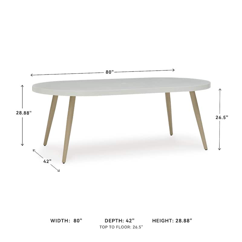 Signature Design by Ashley Seton Creek White Outdoor Dining Table - 80" W x 42" D x 28.88" H