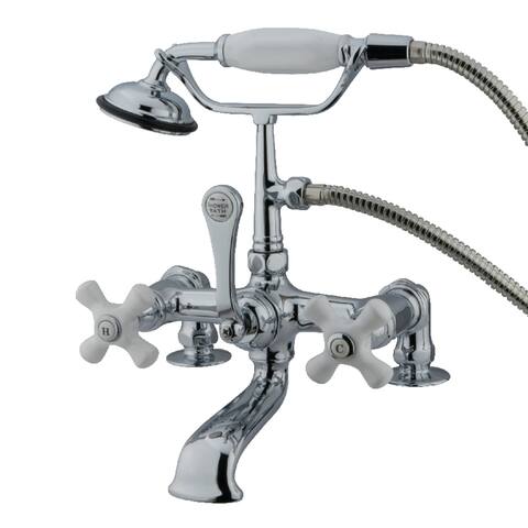 Vintage 7 in. Deck Mount Clawfoot Tub Faucet with Hand Shower