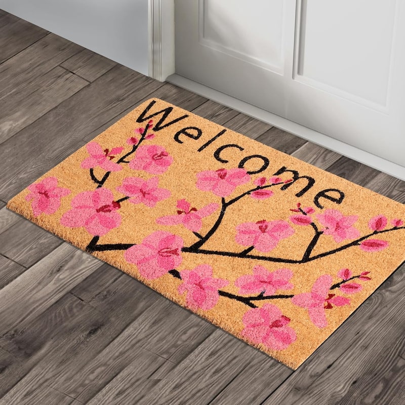 A1HC Natural Coco Coir Door Mat with Heavy Duty Non-Slip PVC Backing 18" x 30"