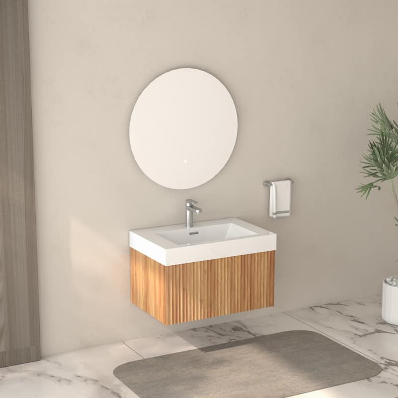 30" Bathroom Vanity With Sink,Wall Mounted Floating Bathroom Cabinet With Integrated