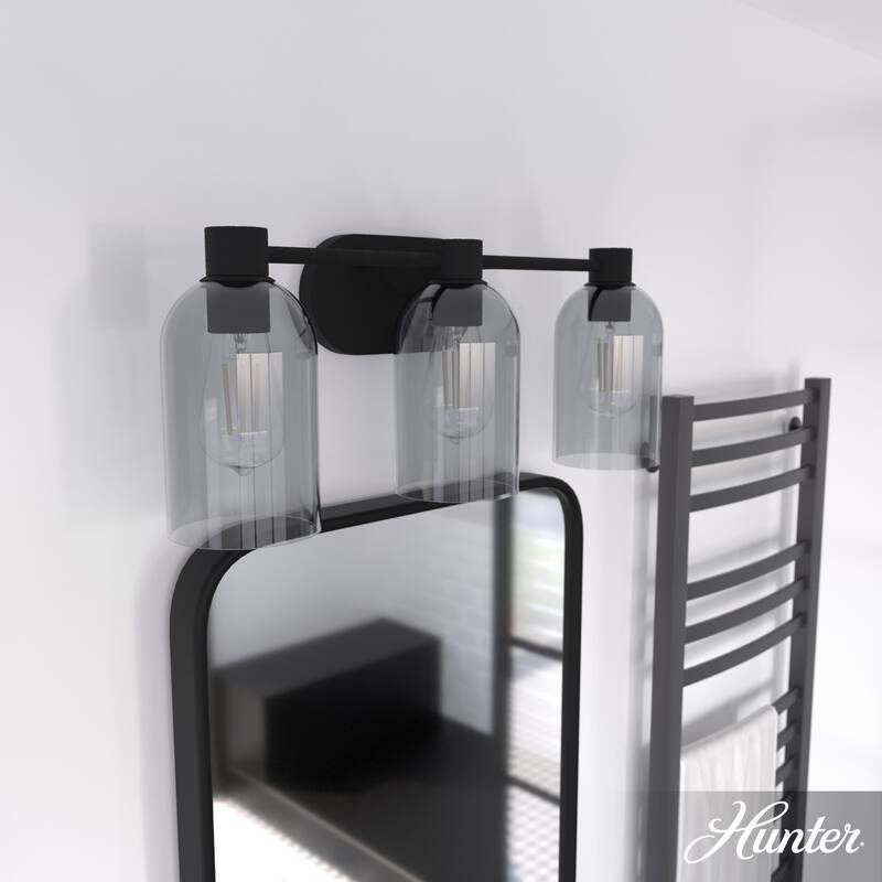 Hunter Lochemeade 3-Light Vanity Wall Light, Damp-rated - Bathroom, Laundry - Modern Farmhouse, Contemporary, Industrial
