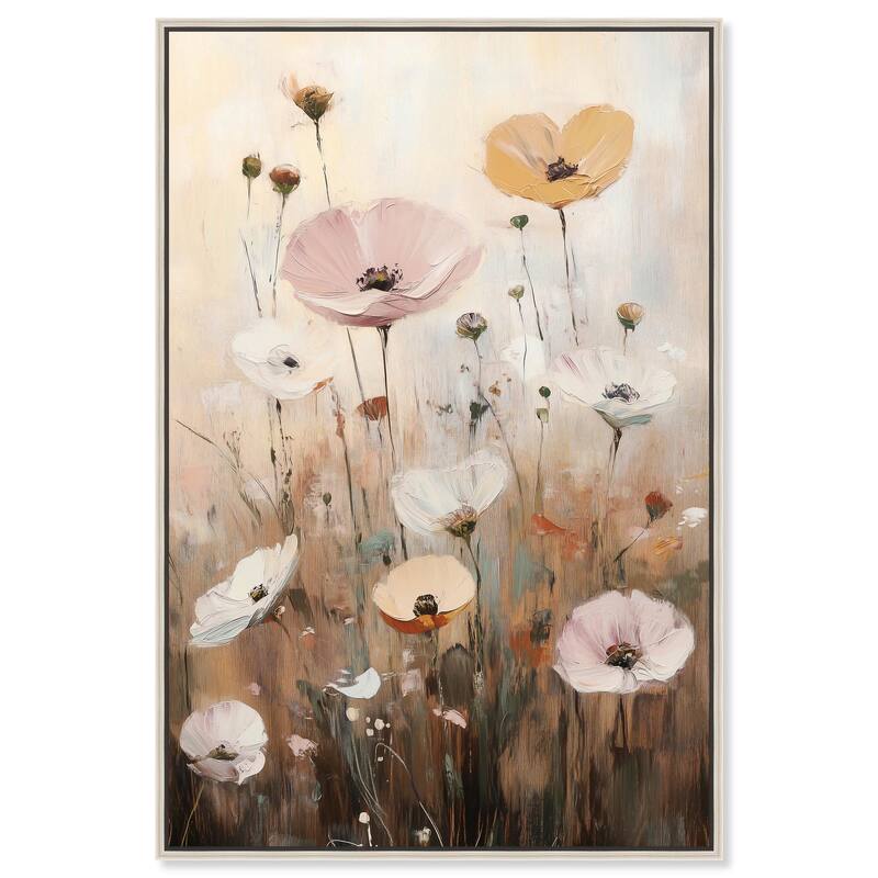Delicate Flowers in Bloom Canvas by Art Remedy - Silver - 20" x 30"