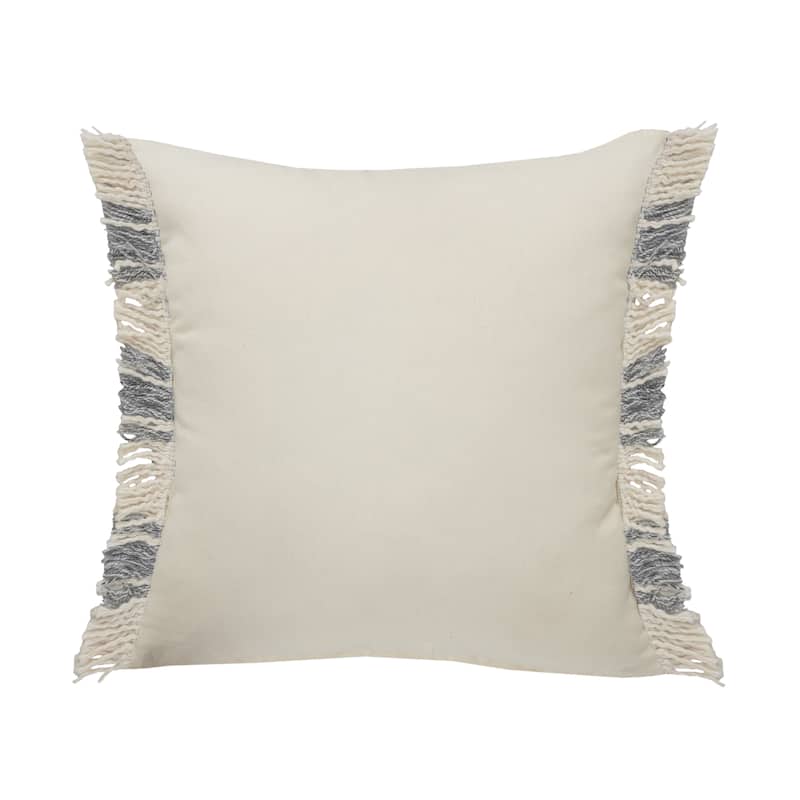 Sevita Ivory/Gray Tartan Cotton Blend Throw Pillow, Set of 2