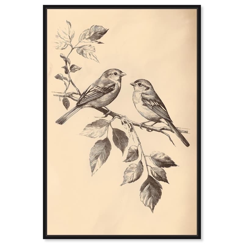 Pair of Finches II Canvas by Art Remedy - Black - 20" x 30"