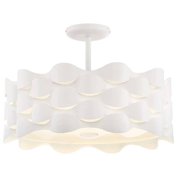 slide 2 of 7, Kovacs LED 18" Wide Integrated LED Semi-Flush Drum Ceiling Fixture Sand White