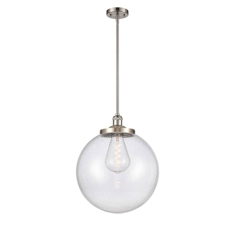 Innovations Lighting Franklin Restoration Beacon - 1 Light 16" Stem Hung Pendant - Seedy/Brushed Satin Nickel