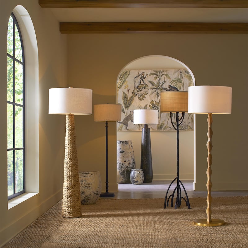 Currey & Company Brigadier Black Floor Lamp - 66"h x 22"dia.