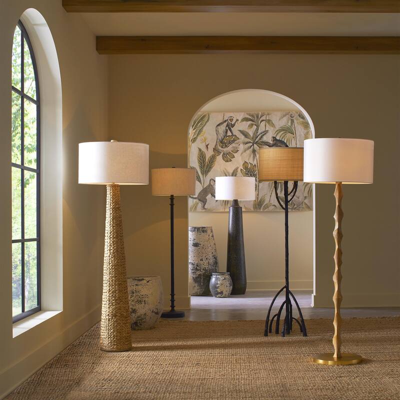 Currey & Company Mangrove Bronze Floor Lamp - 67.5"h x 20"dia.