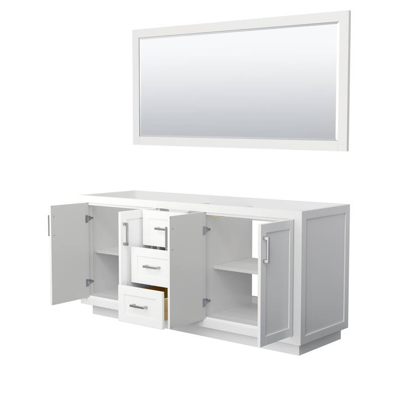 Wyndham Collection Miranda 71" Double Free Standing Vanity Cabinet -