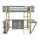 preview thumbnail 9 of 10, Twin Size Wood Loft Bed with Built-in Storage Cabinet, Cubes, and Foldable Desk