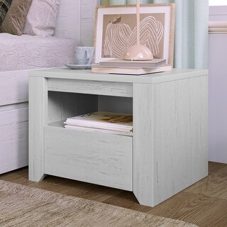 Small Nightstand with Storage Drawer and Open Compartment, Bedroom