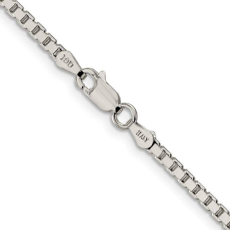 Curata 925 Sterling Silver 2.5mm Box Chain Necklace Options: 16 18 20 22 24 26 28 30 36