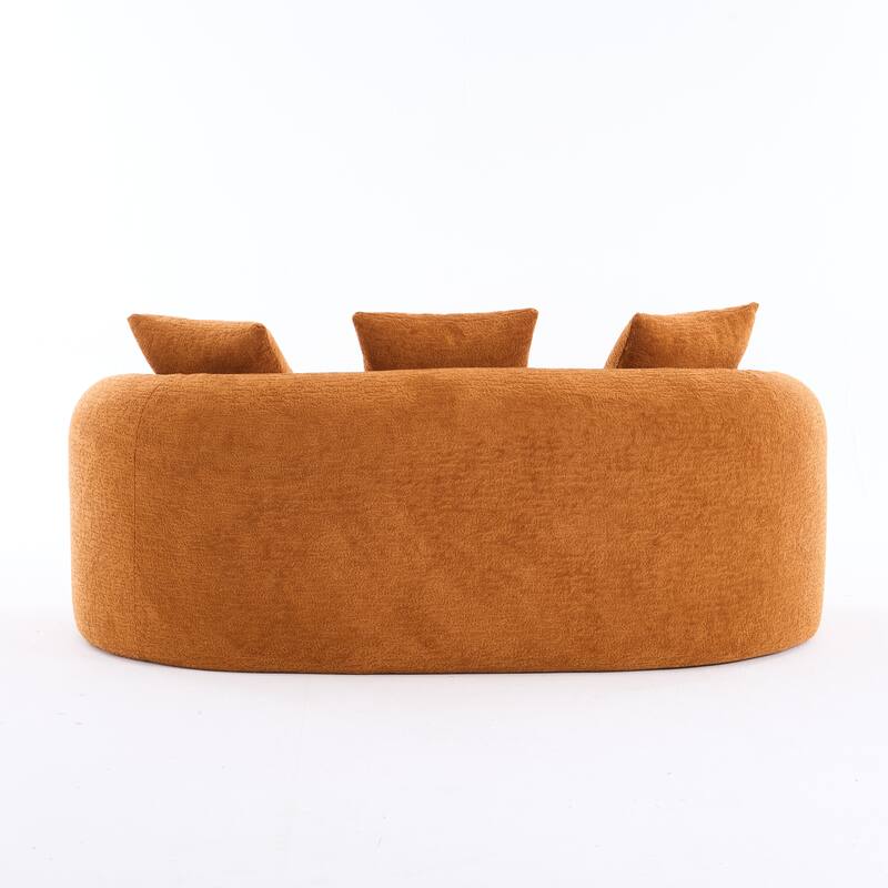 Full Compression Sponge Couch Chenille Floor Curved Loveseat Sofa