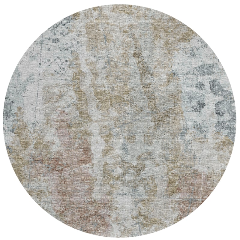 Indoor/ Outdoor Accord Abstract Polyester Washable Rug New