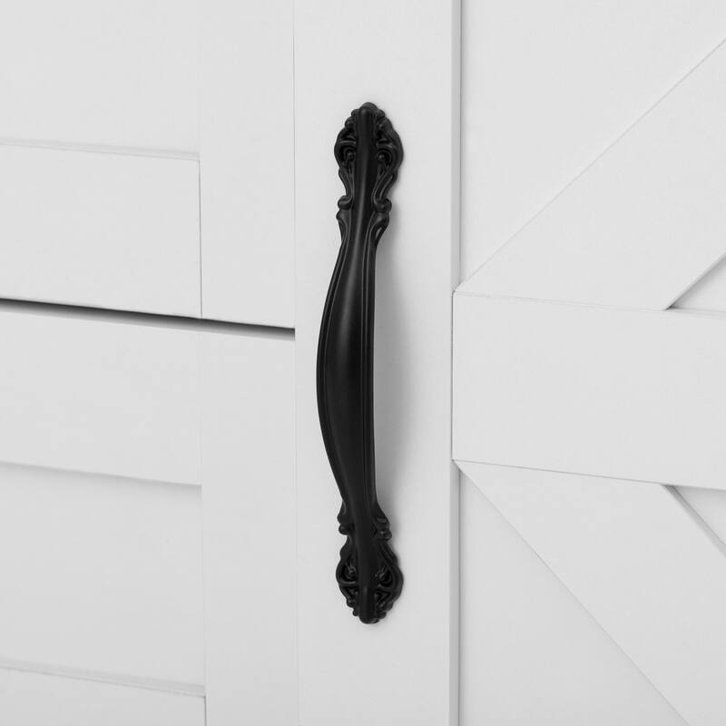 55.1-Inch Farmhouse Sideboard Buffet with Sliding Barn Doors, 4 Drawers & Power Outlet, Wood Storage Cabinet