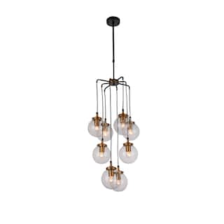 Matte Brass Iron Pendant Lighting With Glass Shades