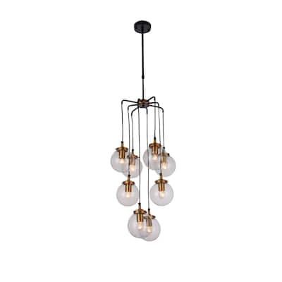Matte Brass Iron Pendant Lighting With Glass Shades