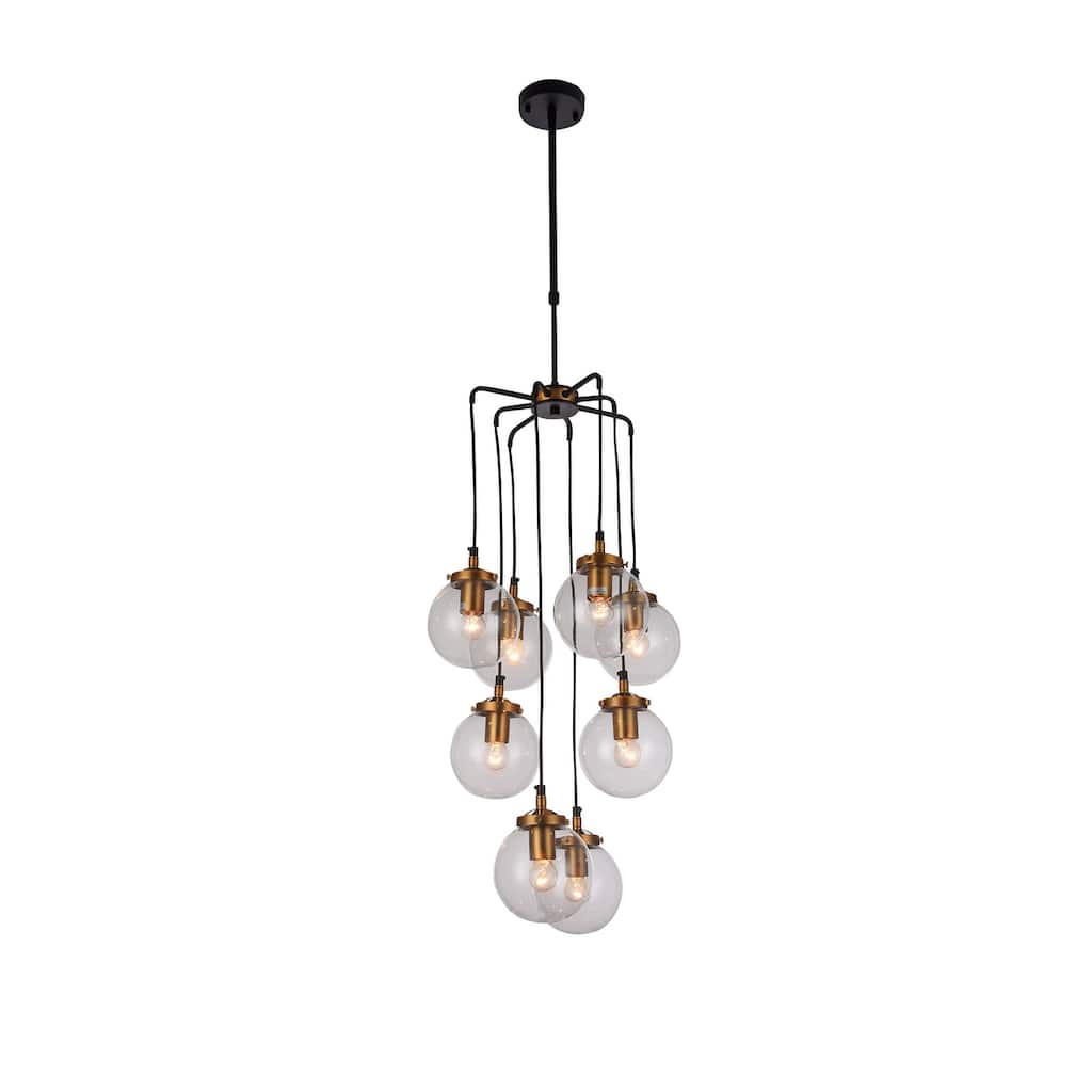 Matte Brass Iron Pendant Lighting With Glass Shades