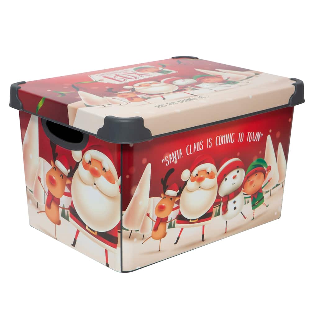 Simplify "Santa Clause is Coming to Town" Design Storage Tote Bin