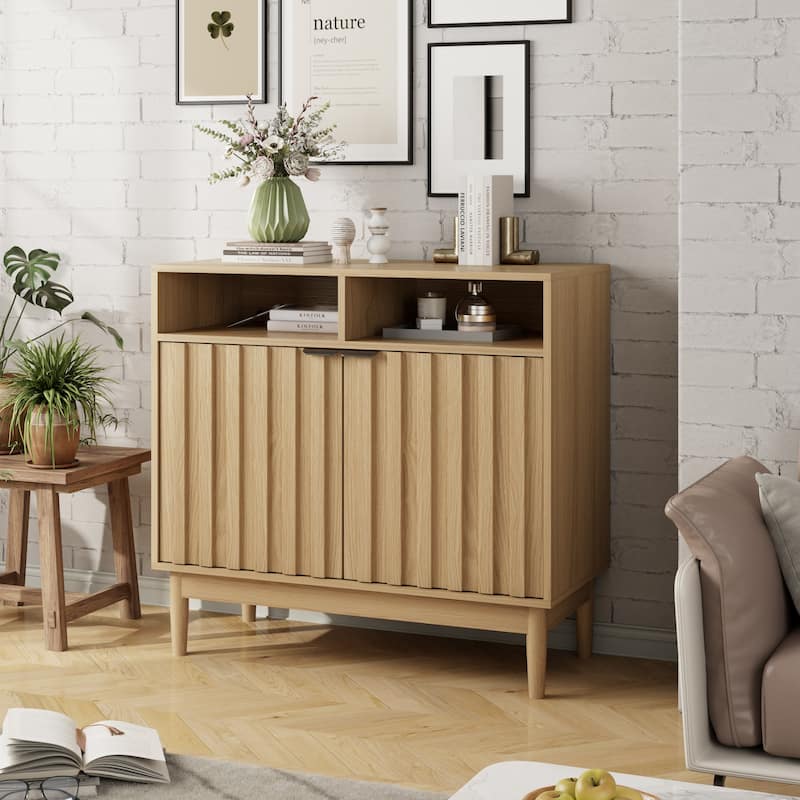 34 in. Buffet with Adjustable Shelves - Oak