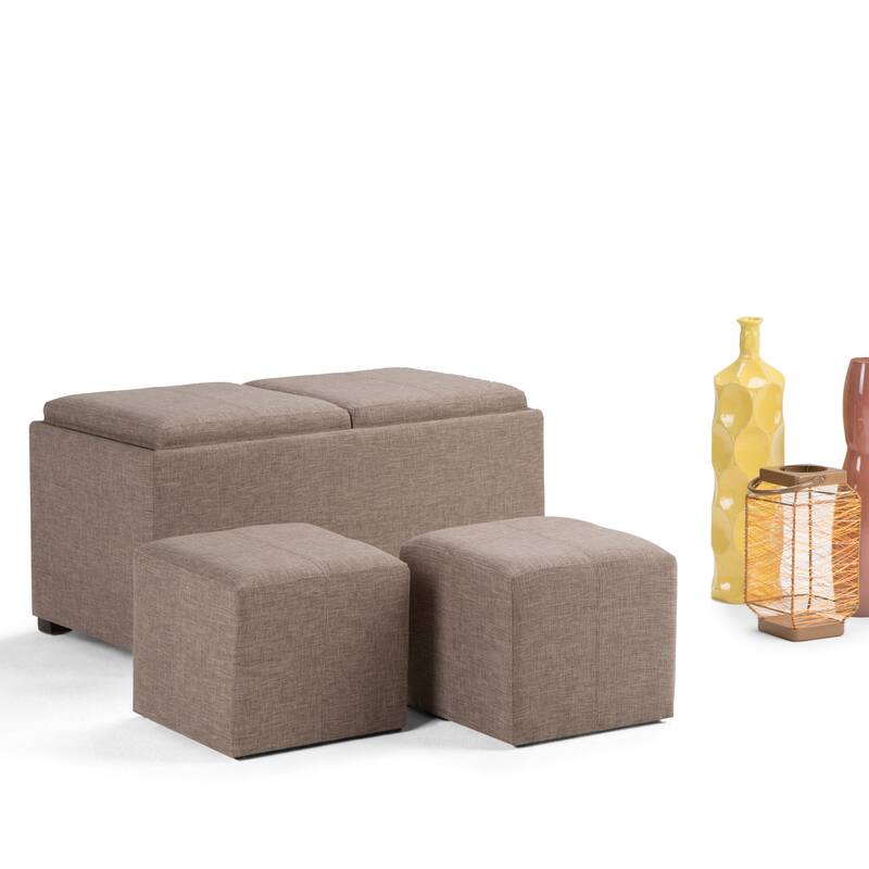 WYNDENHALL Franklin Upholstered 3-piece Ottoman Set