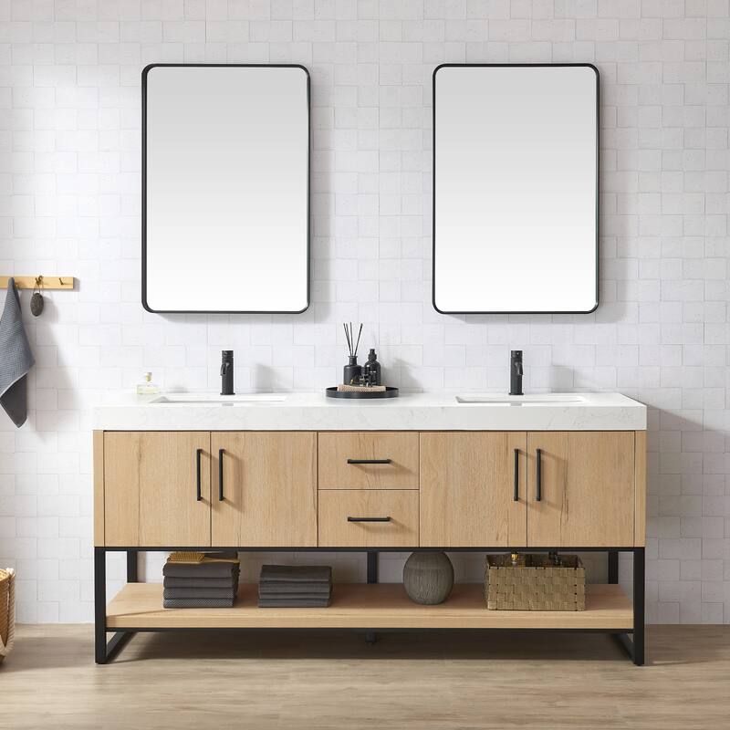 Kolkata Bathroom Vanity in Weathered Oak without Mirror