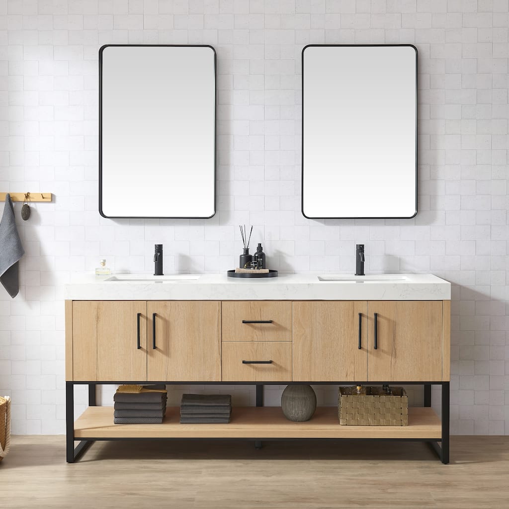 Kolkata Bathroom Vanity in Weathered Oak without Mirror