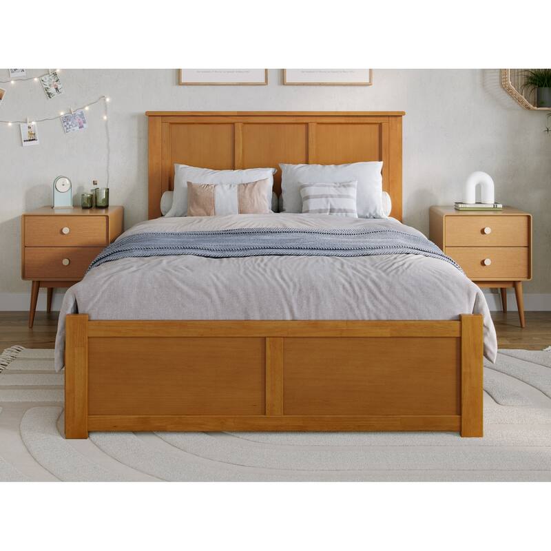 AFI Madison Full Size Platform Bed with Footboard & Full Trundle