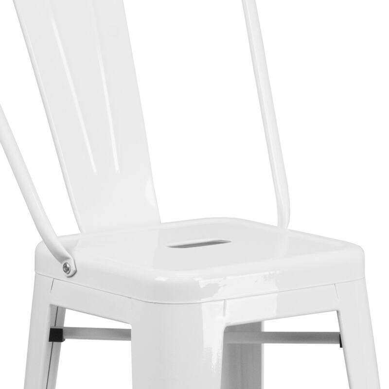 30'' High Metal Indoor-Outdoor Barstool with Back