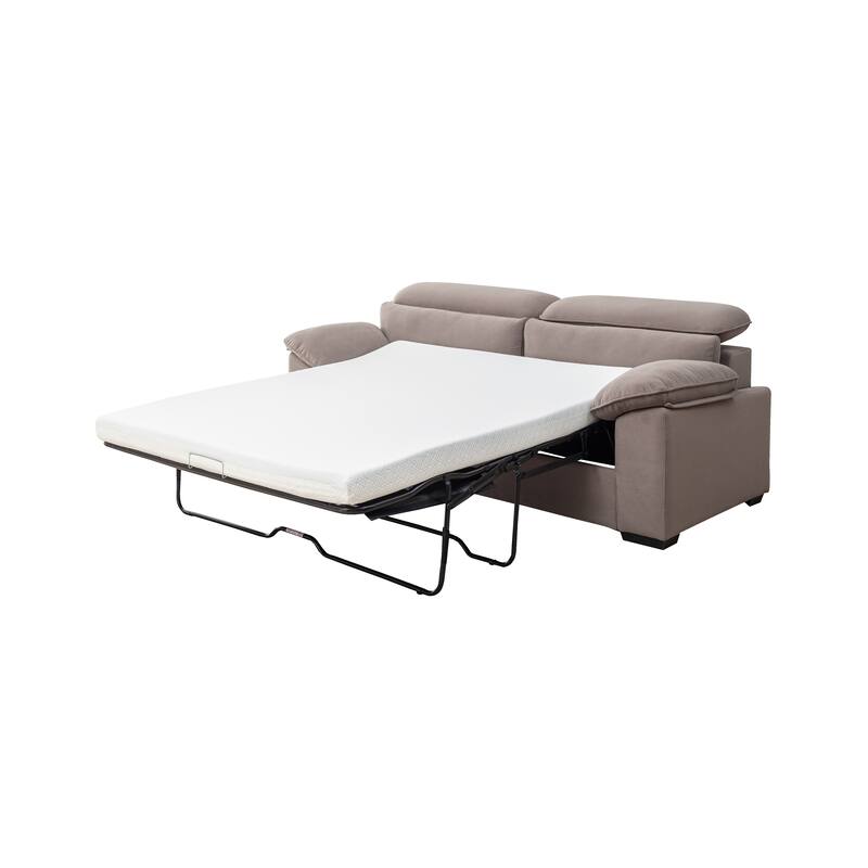 Convertible Pull-Out Sleeper Couch with Memory Foam Mattress