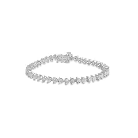 Divina 2.00 Carat Diamond, Illusion Set Sterling Silver Miracle Plated Round-cut Diamond Tennis Bracelet Jewelry for Women Girls