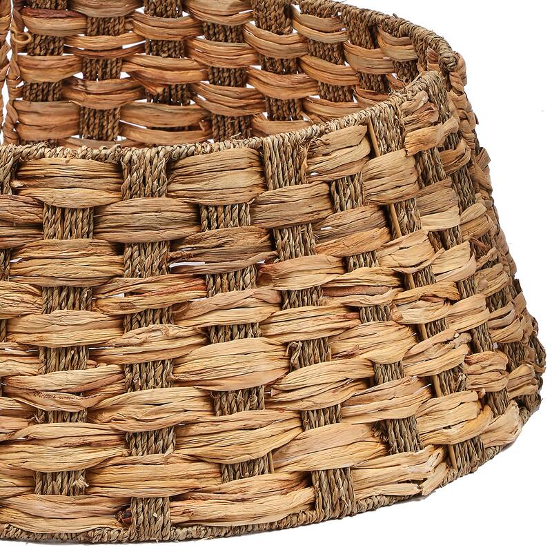 Plastic & Metal Weaved Tree Base Cover 11"Tx23"D - Light Brown