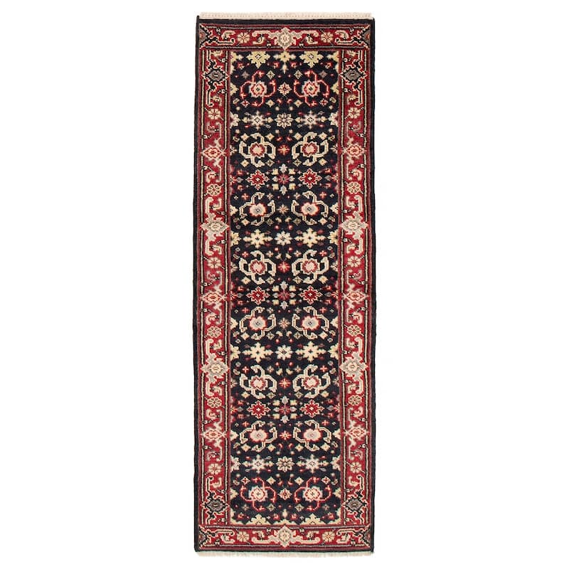 ECARPETGALLERY Hand-knotted Serapi Heritage Dark Navy Wool Rug - 2'6 x 7'10 - Dark Navy - 2'6 x 7'10
