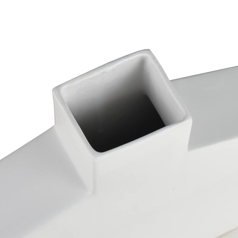 Elk Home Drue Matte White Earthenware 16.25 Inch Wide Vase