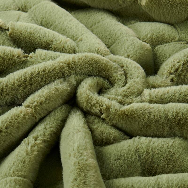 Christmas jacquard imitativerabbit fauxfur throw 50"x60"