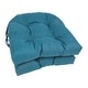 preview thumbnail 16 of 16, 16-inch U-shaped Indoor/ Outdoor Chair Cushion (Set of 2) - 16" x 16" Sea Blue