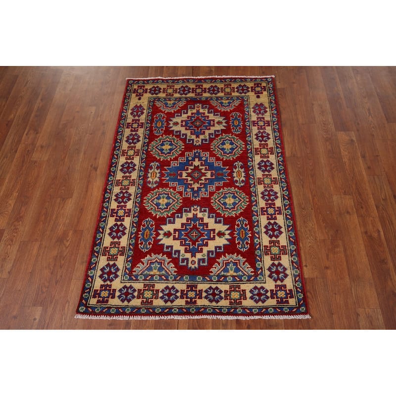 Red Kazak Oriental Foyer Rug Handmade Foyer Wool Carpet - 2'8" x 3'11"
