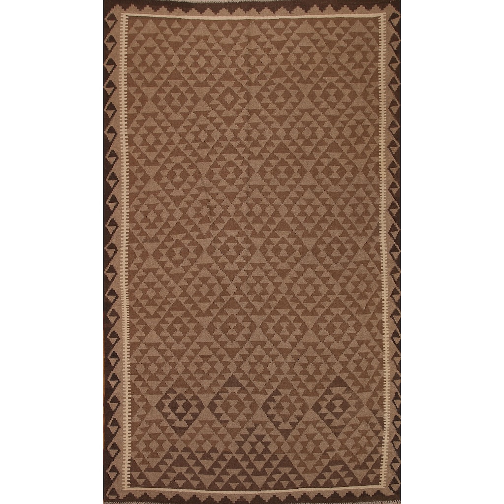 Reversible Kilim Modern Area Rug Flat-weave Wool Carpet - 6'6"x 9'9"