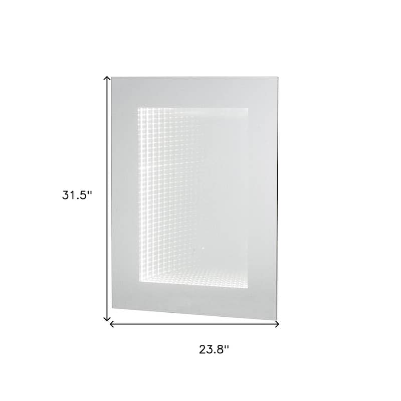 HomeRoots 32" Silver Lighted Frame Accent Mirror - 23.8' X '31.5' X '2
