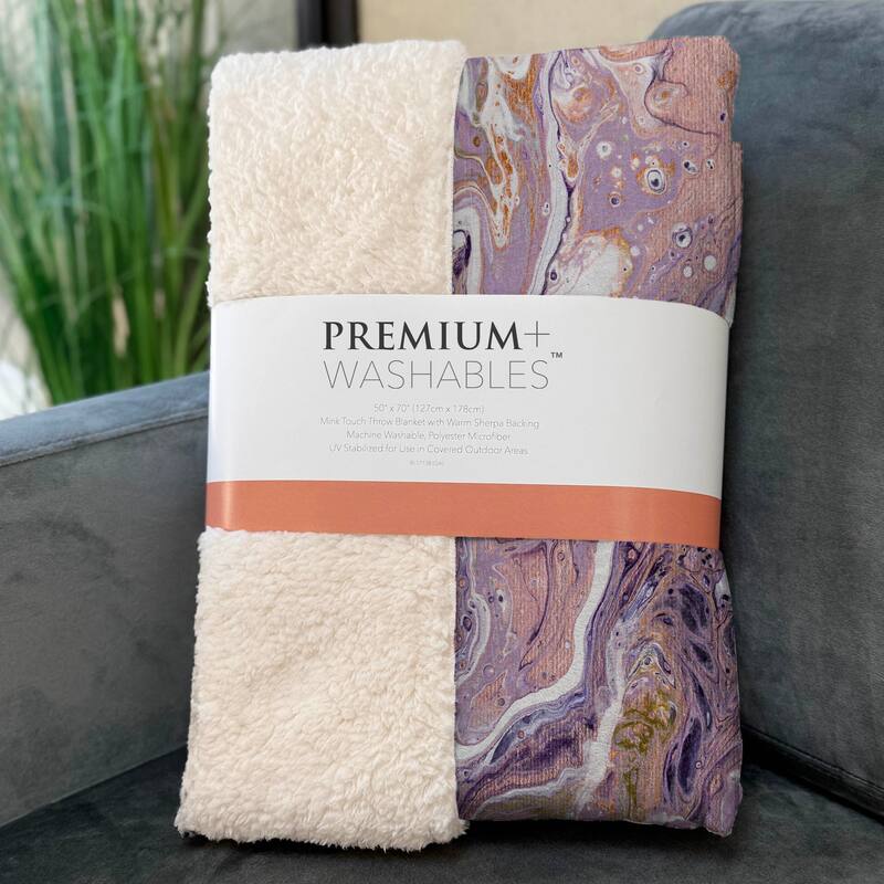 Premium Machine Washable ASB51 Abstract Modern Sherpa Throw Blanket