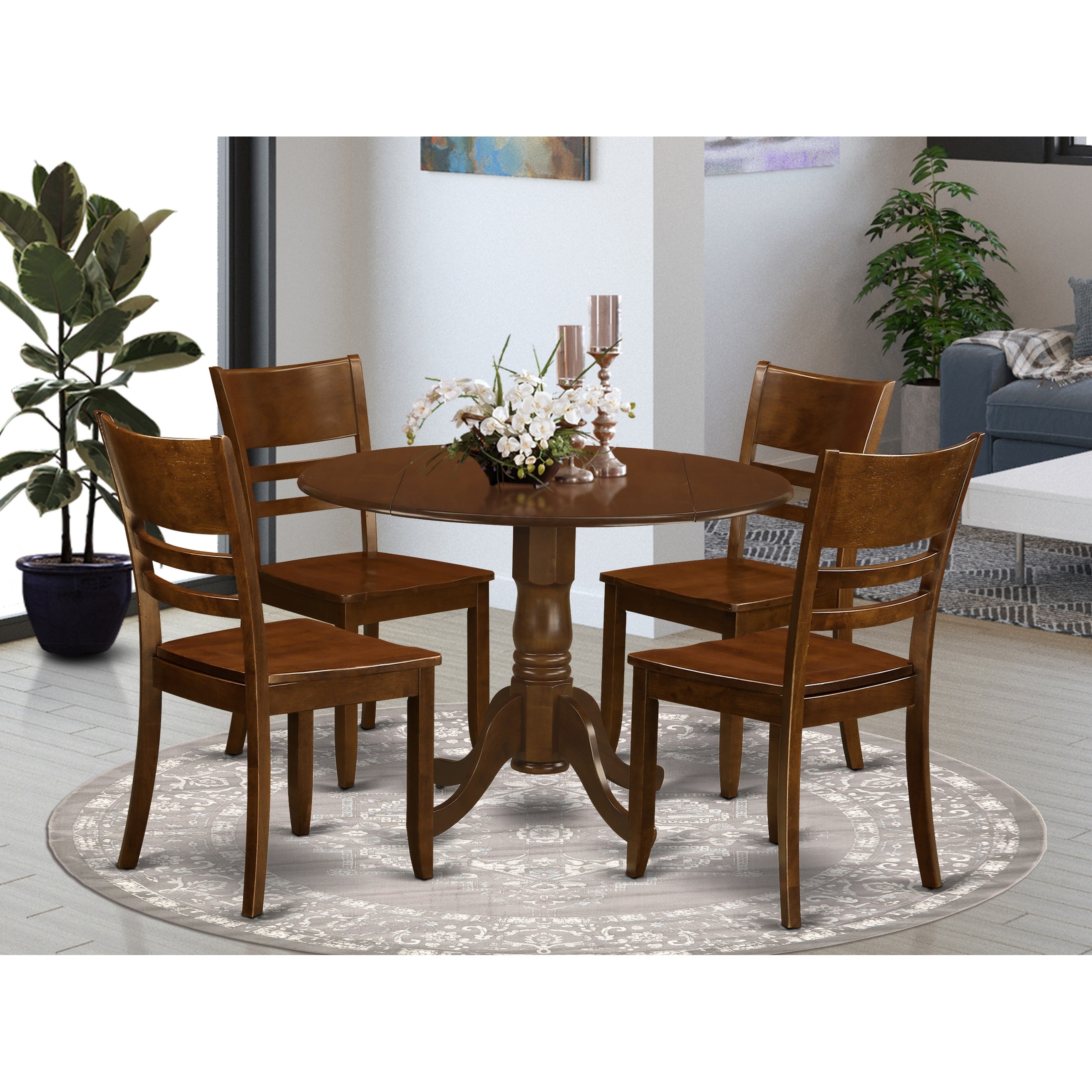 Dublin Espresso 5 Piece Dining Set Overstock 14417737 Wood Seat