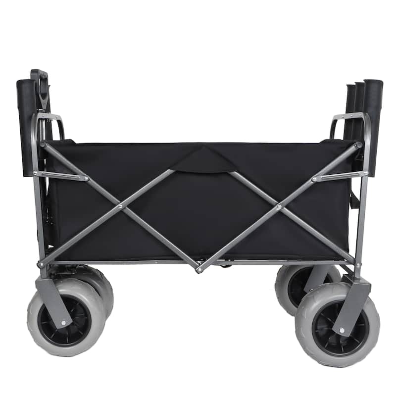 Fishing Cart with Rod Holders,Beach Wagon with Big Wheels for Sand 500lbs Capacity - All Terrain Steel Frame Utility Cart
