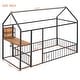 preview thumbnail 10 of 30, Metal House Bed Frame with Functional Desk Power Outlets and USB Ports