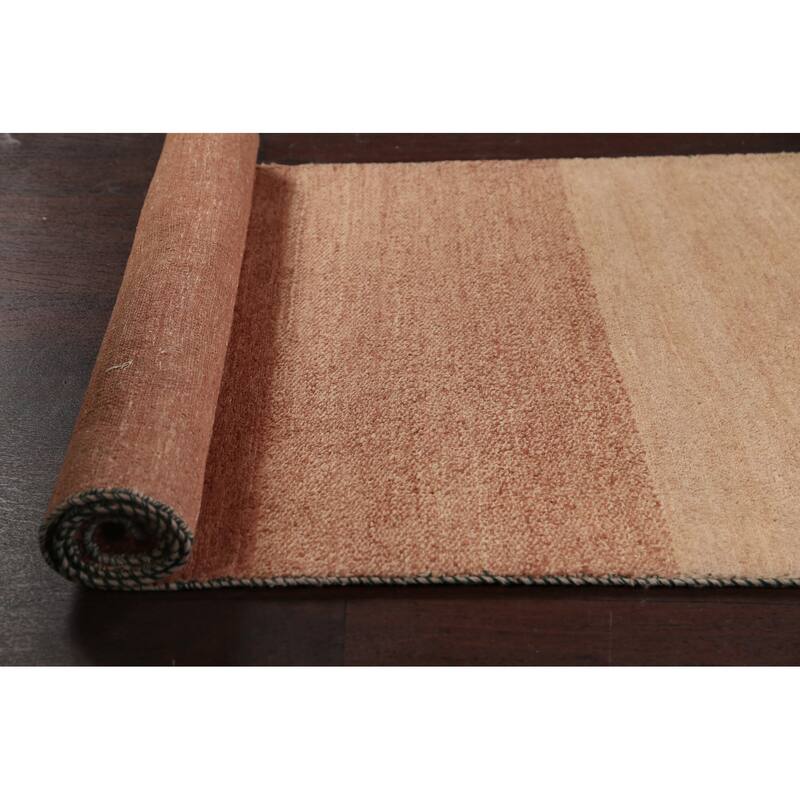 Modern Oriental Gabbeh Kashkoli Runner Rug Wool Hand-knotted Carpet - 2'7" x 10'3"