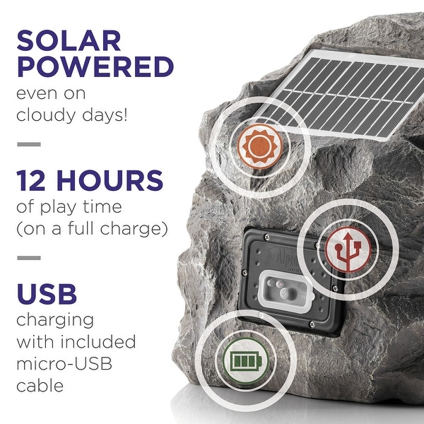 solar bluetooth rock speaker